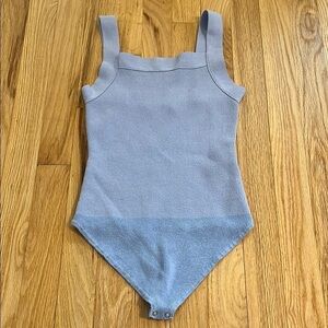 Abercrombie & Fitch Blue Squareneck Knit Bodysuit Sz S